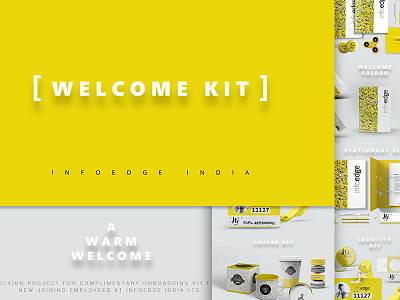 Welcome kit Identity for INFOEDGE India Ltd branding character design culture graphic design illustration infoedge office on boarding welcome kit yellow