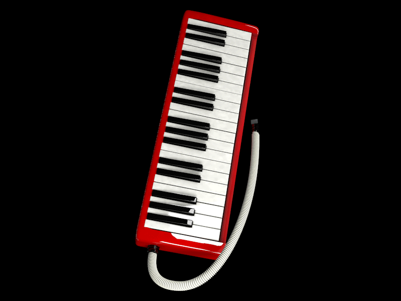 Melodica Love 3d cinema 4d instrument lighting melodica modeling music red