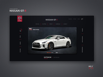 Nissan GT-R _ Concept Page animation black and red car concept design gtr interaction design invision studio nissan nissanindia nissanmotors productpage prototype sportscar ui visualdesign webpage