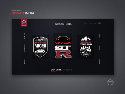 Nissan India Concept Home Page animation car design homepage invision invision studio logo nissan typography ui ui ux ui ux design visual artist visualdesigner web webpage website