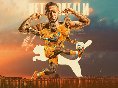 Memphis depay poster design footballposter graphic design memphis depay photoshop poster sportflyers