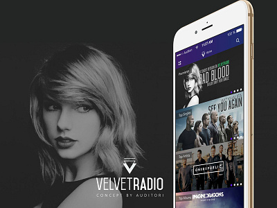 VelvetRadio Concept App auditori concept music app velvet velvetradio