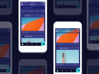 Hyperkey Redesign abstract art black and white interaction design layout mobile design photo app typography uiux web design