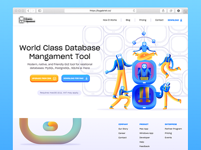 Database Management Landing Page app design branding character design character illustration color illustration interaction design landing page logo typography ui uiux ux design web design