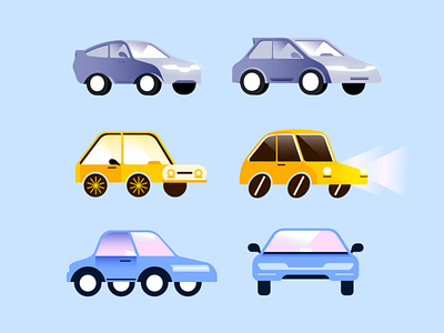 Car Variations app art branding car character design icon illustration logo ride hailing uiux vector vehicle