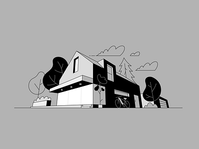 Buildings 3d bold buildings illustration linart line minimalist perspective simple vector