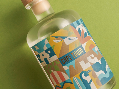 Siegfried Gin - Cape Town bottle cape town design geometric gin illustration label packaging south africa spot illustration vector
