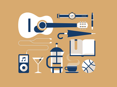 Visa - Leisure Icons book coffee guitar icon iconography ipod leisure pen umbrella vector visa watch