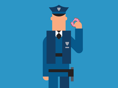 National Donut Day badge character donut donut day illustration man police vector