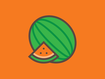 Watermelon Day food fruit icon iconography illustration line summer vector water watermelon