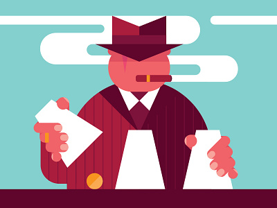 FM Magazine - Dirty Tricks character editorial geometric illustration mafia money moneylaundering vector