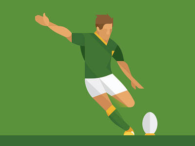 Springboks ball bokke character geometic illustration player rugby sport springbok vector world cup