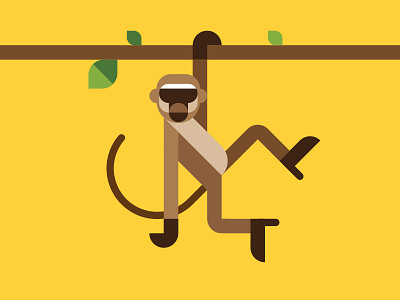 Monkey Business africa animal flat hang illustration monkey tree vector