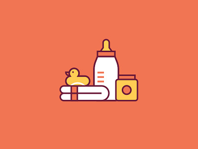 Baby Stuff baby bottle groceries icon iconography line milk online pictogram rubber duck scene shopping vector