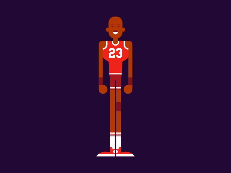 MJ flat vector illustration character jordan michael basketball