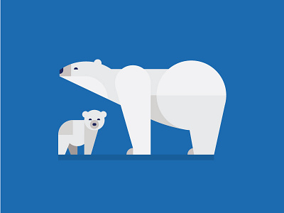 Polar Bears animal bear flatart geometric illustration polar vector
