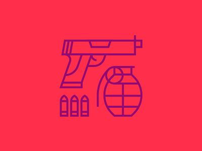 Action! action bomb bullets genre grenade gun icons line movie vector