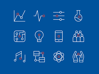 UOW Icons australia circle education icons light line line icon music phone science university vector