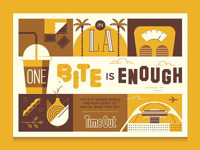 Time Out - LA bite california eat food health illustration la line los angeles vector