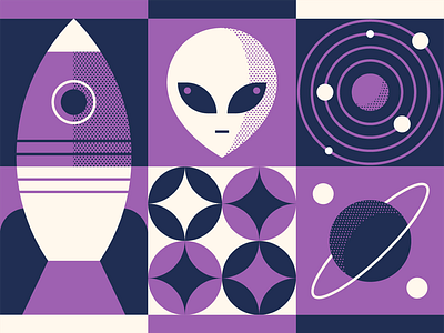 Space Ranger alien explore illustration planets rocket space stars vector