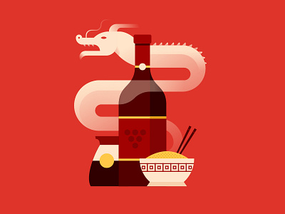 Asian Food Paring asian bottle dragon food magazine rise soya sauce wine