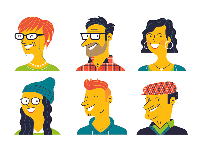 Character Avatars character design flat human illustration loose pattern people vector