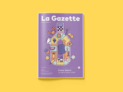 Lpb Gazette July 2018 board game bold cover fun illustration line magazine print vector wine