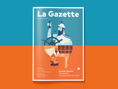 Lpb Gazette October 2018 editorial flat vector french geometric graphic art illustration magazine marine vector wine app