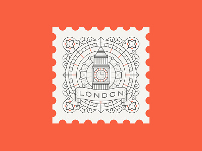 London big ben geometric illustration line art london postage stamp retro vector victorian vintage