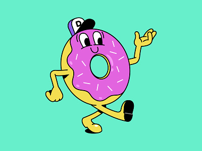 FF023: Donut Day bold character character design donut fun illustration mascot mascot logo trendy vector