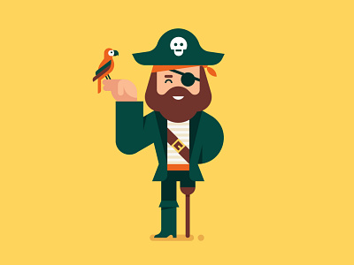 Talk like a Pirate character editorial geometric illustration magazine pirate spot illustration vector