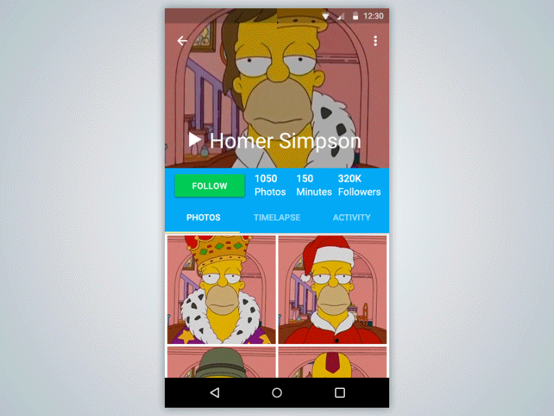 Make a video of your selfie android animation lollipop material design photos selfie timelapse