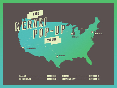 The Meraki Pop-Up Tour gradient map meraki tour