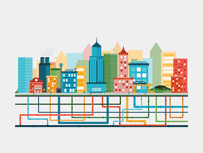 Smart City — for Sea Street Technologies design flat illustration smart city technology vector