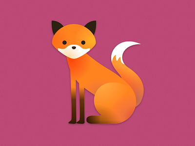 Fox animal children fox gradient illustration minimal story storybook tail