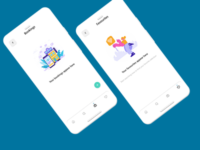 Bookings & Favorites design ui ux