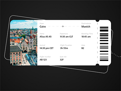 Boarding Pass adobe xd boarding pass dailyui dailyui024 design dilayui24 flight ui