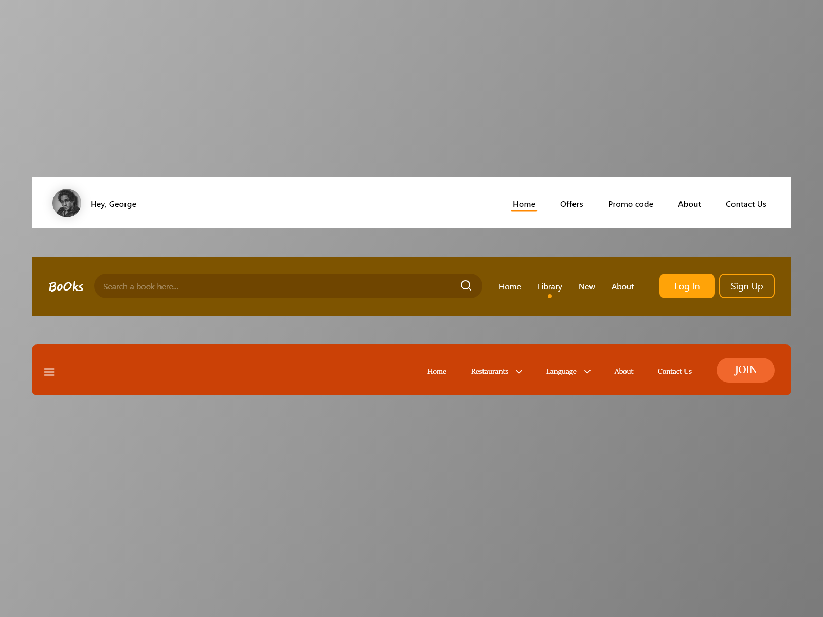 Header Navigation DailyUI053 by Toqa Yousri on Dribbble