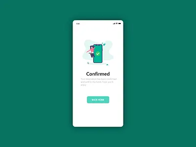 Confirmation :: DailyUI 054 adobe xd android app application confirm confirmation dailyui dailyui054 dailyui54 design hotel app iphone ui uiux ux