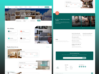 WeRent : Landing page for finding apartments website
