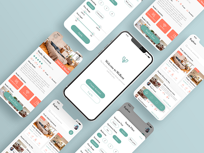 WeRent Mobile Version App adobe photoshop adobe xd android app figma ios iphone mobile rent rent apartments rent home responsive ui ux web webdesign website