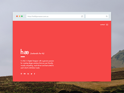 Hi dribbble clean debuts first flat icelandic minimal splash page ui