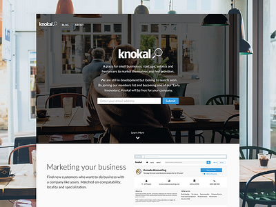 Knokal blue clean dashboard knokal landing page ui website