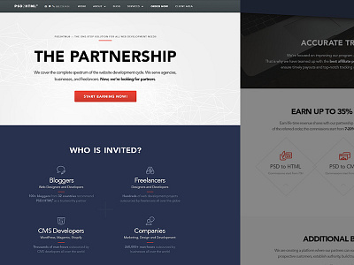 The partnership concept landing page partnership psd2html