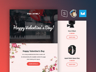 New Freebie: Valentine's Day Email Template email design email template freebie newsletter valentines day