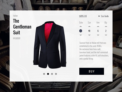 Sipmle Suit UI by Ayhan Duran on Dribbble