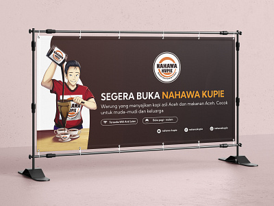 Banner Cafe - Nahawa Kupie banner banner design bannercoffee branding desain spanduk design design for printing good design graphic design