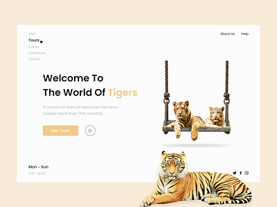 Wildlife Tigers - Web Design adobe xd app design design designer designers devlopement figma inspiration design sketch tigers ui ui design user experience user interface ux ux design web design website wildlife