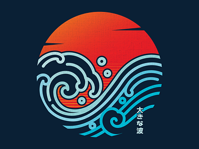 The Great Wave Off Kanagawa And The Sunset big wave hokusai kanagawa sunset kanagawa wave the big wave the great wave the great wave of kanagawa