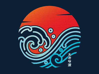 The Great Wave Off Kanagawa And The Sunset